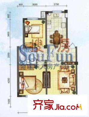 新港名興花園戶型圖港名興花園 2室 戶型圖 2室1廳1衛(wèi)1廚