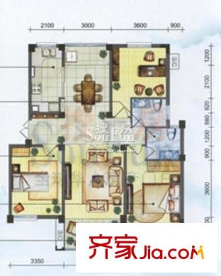 新港名兴花园户型图港名兴花园 3室 户型图 3室2厅2卫1厨