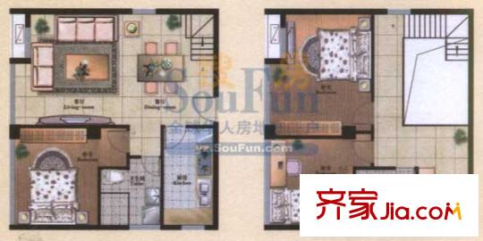 星聯(lián)邦戶型圖sh9戶型 1室1廳1衛(wèi)1廚