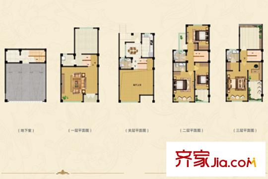天鵝灣墅園聯(lián)排L05戶型 5室2廳2衛(wèi)1廚