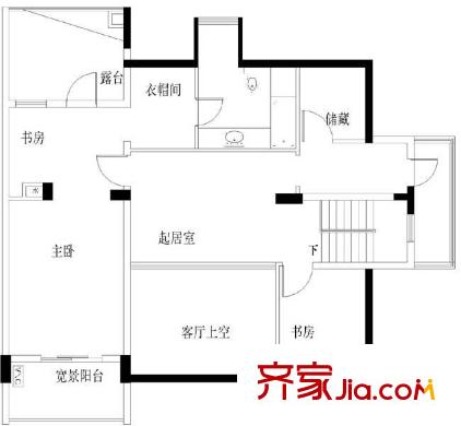 西郡188花園戶型圖閣樓501 3室1廳1衛(wèi)