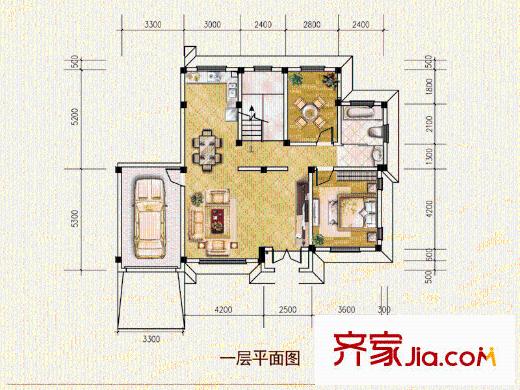 仁杰龍郡一層B1戶型 4室4廳3衛(wèi)1廚