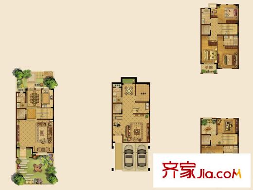 華利瓏庭溫莎堡L3戶型 5室2廳4衛(wèi)1廚