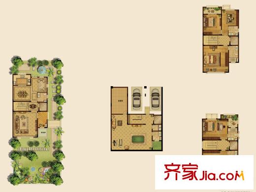 華利瓏庭白金漢宮H3戶型 4室3廳5衛(wèi)1廚