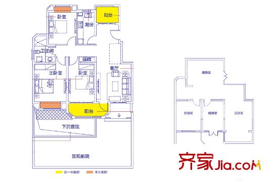 光輝歲月A1戶型 3室2廳1衛(wèi)1廚