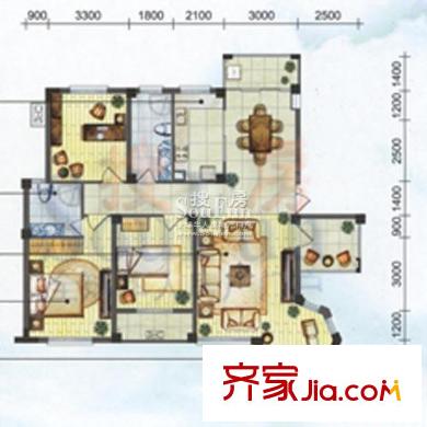 新港名興花園戶型圖港名興花園 戶型圖 4室2廳2衛(wèi)1廚