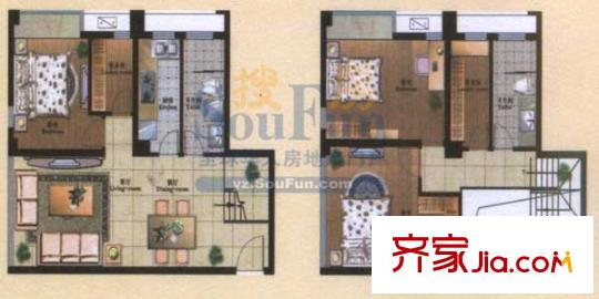 星聯(lián)邦戶型圖sh10戶型 1室1廳1衛(wèi)1廚