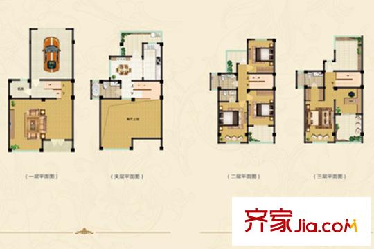 天鵝灣墅園雙拼S01戶型 5室2廳2衛(wèi)1廚