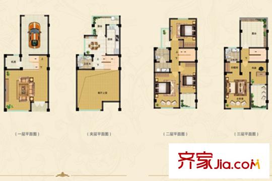 天鵝灣墅園聯(lián)排L01戶型 5室2廳2衛(wèi)1廚