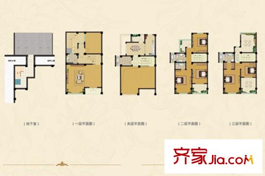 天鵝灣墅園雙拼S06戶型 5室2廳2衛(wèi)1廚
