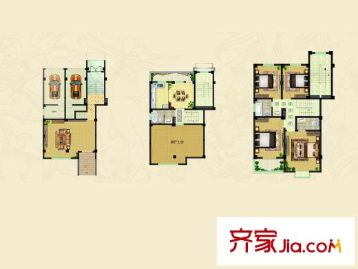 天鵝灣墅園疊加J01戶型 4室2廳3衛(wèi)1廚