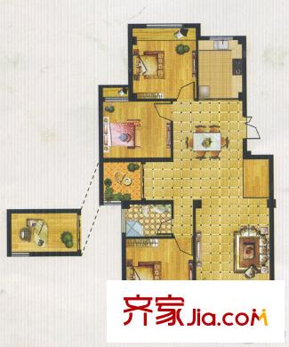 慶峰百瑞錦C1戶型 3室2廳1衛(wèi)1廚
