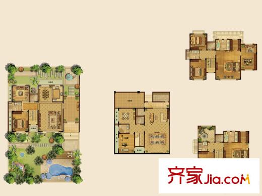 華利瓏庭白金漢宮H4戶型 6室3廳5衛(wèi)1廚