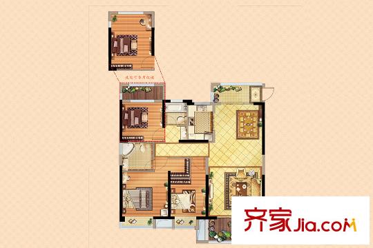 揚州萬達廣場C1戶型 3室2廳2衛(wèi)1廚