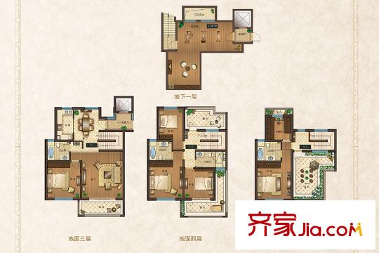 月城熙庭疊加別墅A-2戶型 6室2廳3衛(wèi)1廚