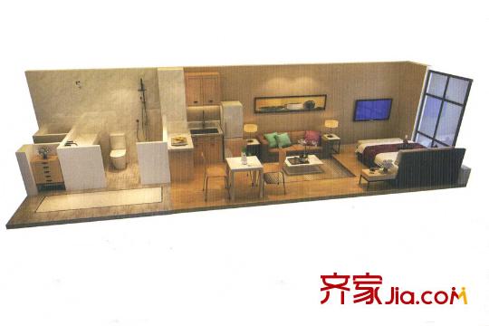 昌建廣場C戶型 1室2廳1衛(wèi)1廚