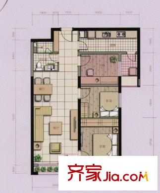 百合佳苑 2室 戶型圖