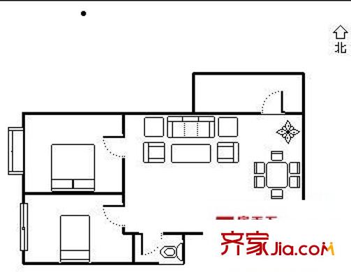 百合佳苑 2室 戶型圖