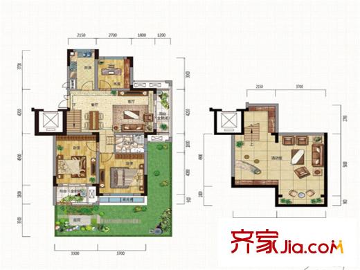 新筑璞園洋房B1庭院-02 3室2廳1衛(wèi)1廚