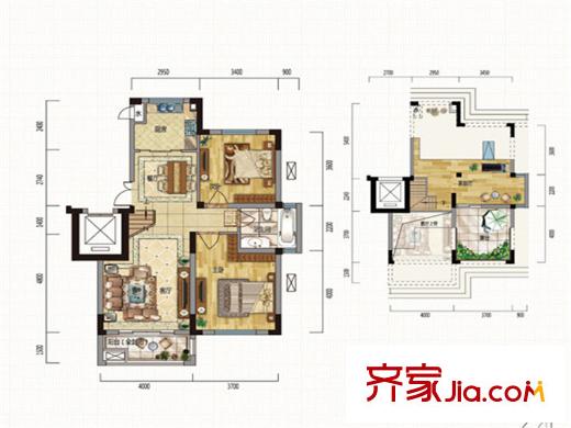 新筑璞園洋房C2閣樓-01 2室2廳1衛(wèi)1廚