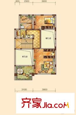 綠地?國港城二居室戶型90平米 2室2廳1衛(wèi)1廚