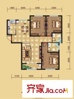 明珠美麗島A戶(hù)型 3室2廳2衛(wèi)1廚