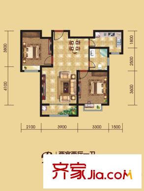 明珠美麗島B戶(hù)型 2室2廳1衛(wèi)1廚