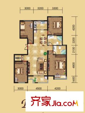 明珠美麗島D3戶(hù)型 4室2廳2衛(wèi)1廚