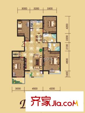 明珠美麗島D2戶(hù)型 4室2廳2衛(wèi)1廚