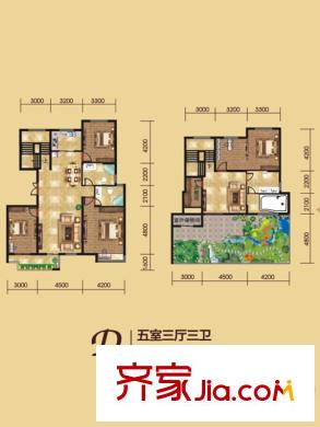 明珠美麗島D5戶(hù)型 5室3廳3衛(wèi)1廚