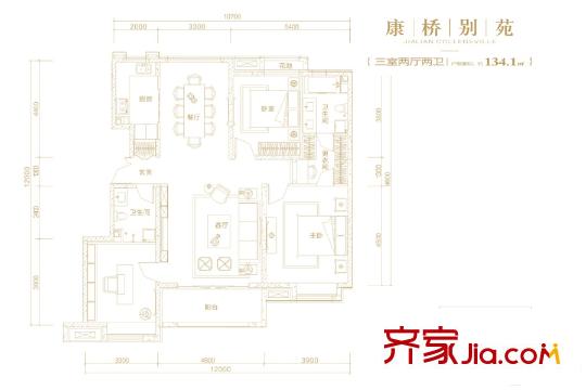 佳蓮學(xué)院里康橋別院 3室2廳2衛(wèi)1廚