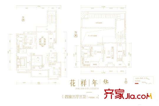 佳蓮學(xué)院里花樣年華 4室3廳3衛(wèi)1廚
