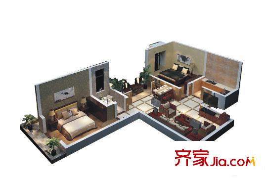 金陵廣場(chǎng)F戶(hù)型 2室2廳1衛(wèi)1廚