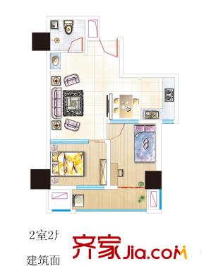 尚書房1#A戶型 2室2廳1衛(wèi)1廚