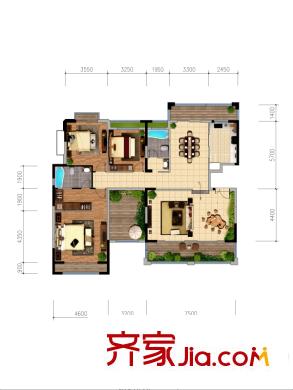 楓林?九溪洋房178平米戶型 3室2廳2衛(wèi)1廚