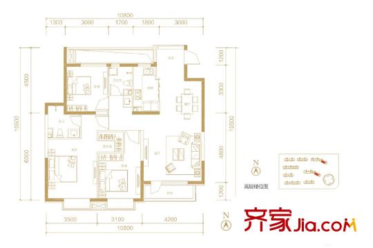 佳蓮學(xué)院里GA戶型 4室2廳2衛(wèi)1廚