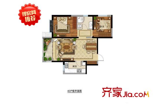 世茂都12、13、14、15、16號(hào)樓A2戶型 2室2廳1衛(wèi)1廚