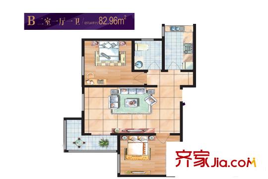 紫境城二期14、15號(hào)樓 2室1廳1衛(wèi)1廚