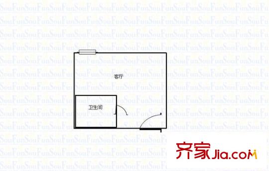 CAAC唐延國際中心戶型圖1-0-1-0 (2) 1室1衛(wèi)