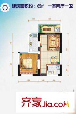 太乙城DK3-6號(hào)樓O戶型 1室2廳1衛(wèi)1廚