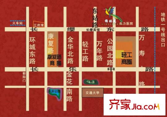 錦林苑交通圖區(qū)位圖