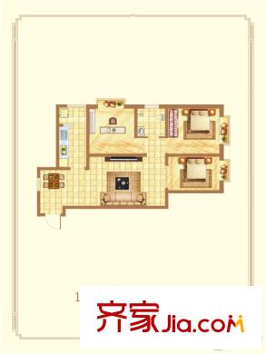 錦園?曲江龍邸1號樓G戶型 3室2廳2衛(wèi)1廚