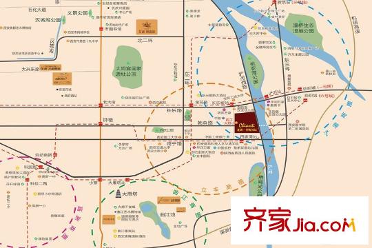 龍湖香醍西岸區(qū)位圖
