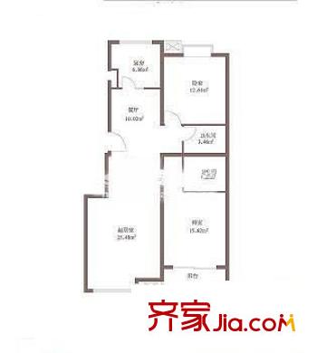 西鐵小區(qū) 3室 戶型圖