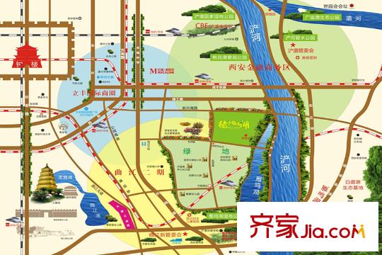 綠地與湖 區(qū)域圖
