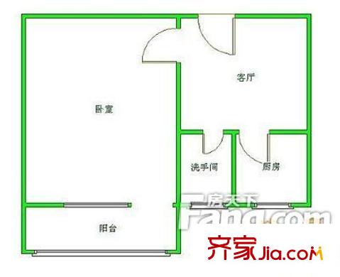 東方雅苑 1室 戶型圖