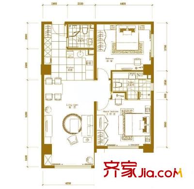 錦林苑 2室 戶型圖
