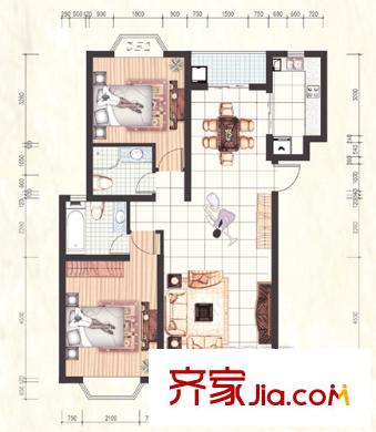 錦林苑 2室 戶型圖
