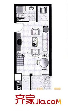 壹又貳分之壹戶型圖1室2廳2衛(wèi)1廚