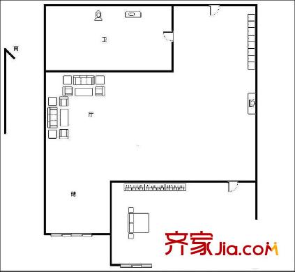 蔚藍(lán)觀園 1室 戶型圖